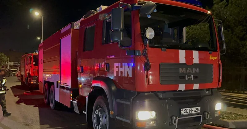 Sumqayıtda yanğın olub VİDEO